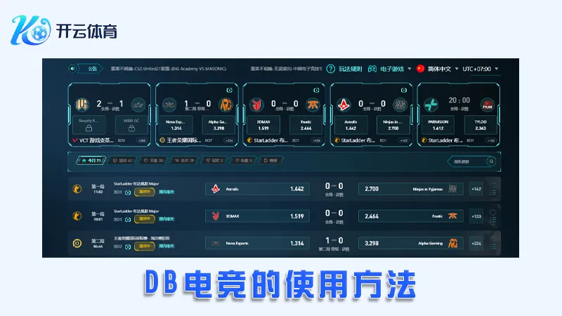 DB电竞:领先的在线电竞娱乐平台 | 开云体育 3 DB电竞的使用方法