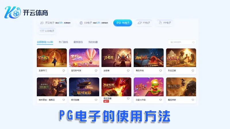PG电子:领先的在线电子娱乐平台 | 开云体育 3 PG电子的使用方法